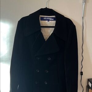 Comme des Garçons X JUNYA WATANBE Black Corduroy Peacoat for Men